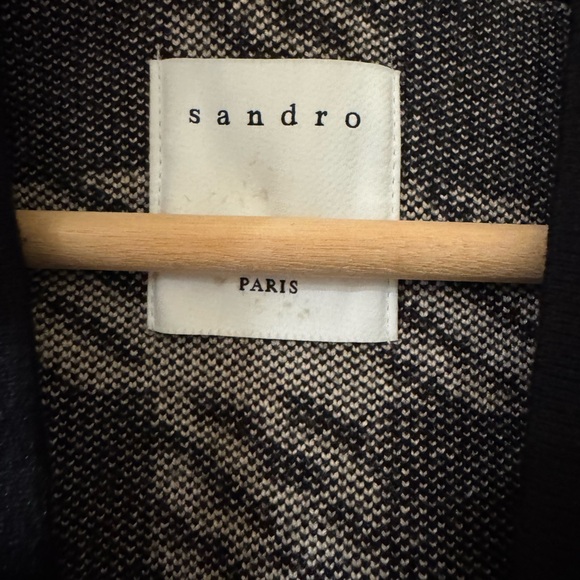 Sandro Black and Cream Checkered Blazer - Picture 9 of 9